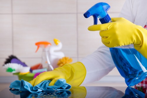 Carpet cleaner preparing equipment for safe indoor cleaning