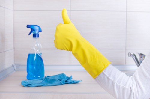 Safety-focused carpet cleaning payment area with verified transaction steps